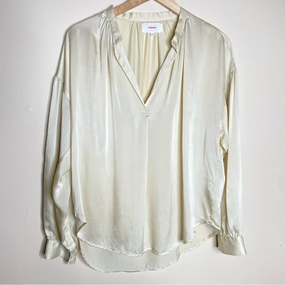 XIRENA CREAM MAYSON 100% SILK BLOUSE -Stardust - Picture 2 of 16